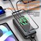 2 Pack Combo-Portable Power Bank w/ Wireless Charging, 4 Built-in Cables, Solar Panel, 10000mAh Battery, IP65 Waterproof, Dustproof, LED Flashlight, Great for iPhone, Samsung, Smart Phones